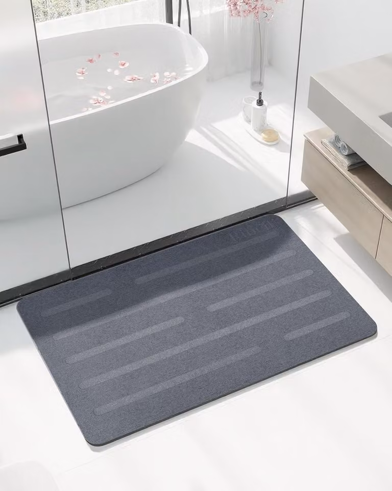 Kiezelgoer Badmat van Natuursteen - Sneldrogende Douchemat voor de Badkamer - 60 x 39 cm