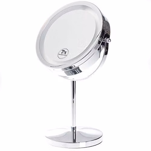 TUKA-i-AKUT TKD3145-7x Dubbelzijdige make-upspiegel met LED-verlichting en 7x vergroting