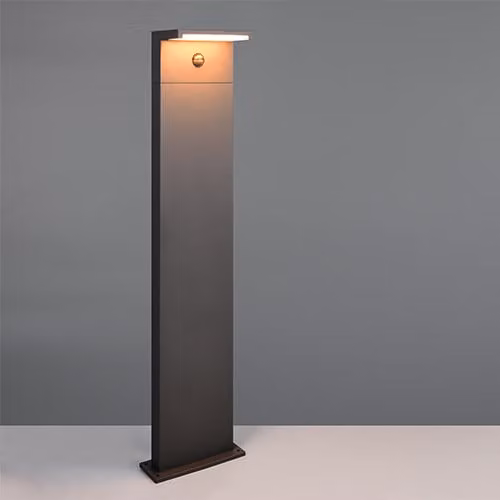 Moderne LED tuinpadverlichting Ravi Trio zwart aluminium met bewegingssensor en IP54 bescherming, Hoogte: 100 cm