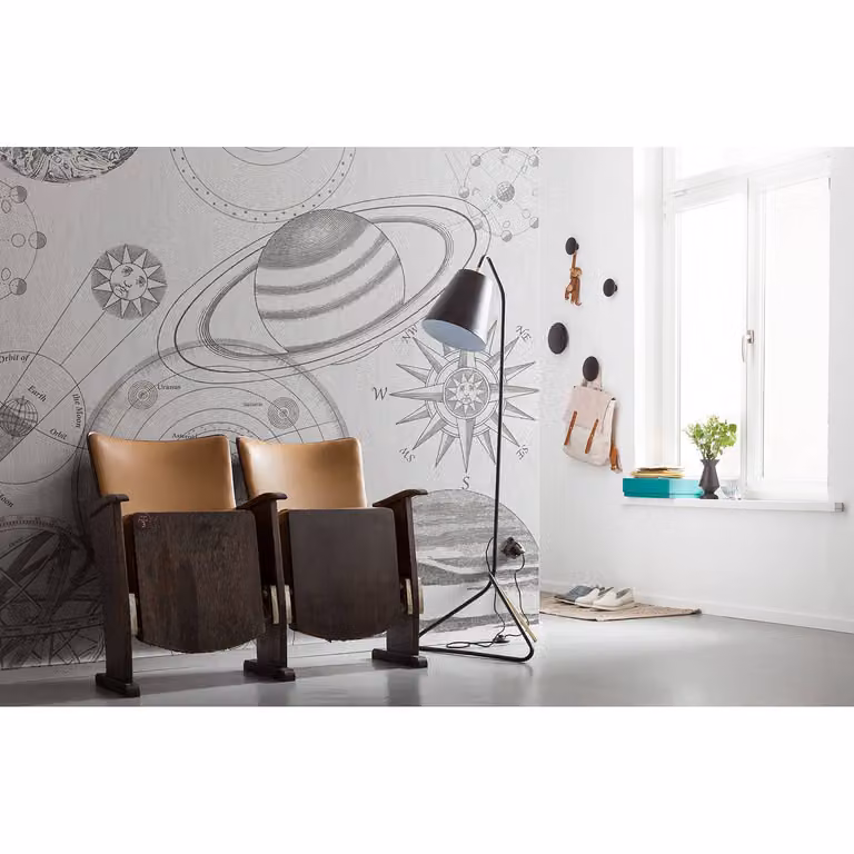 home24 Vlies-fotobehang Cosmos Sketch B: 300 cm, H: 280 cm