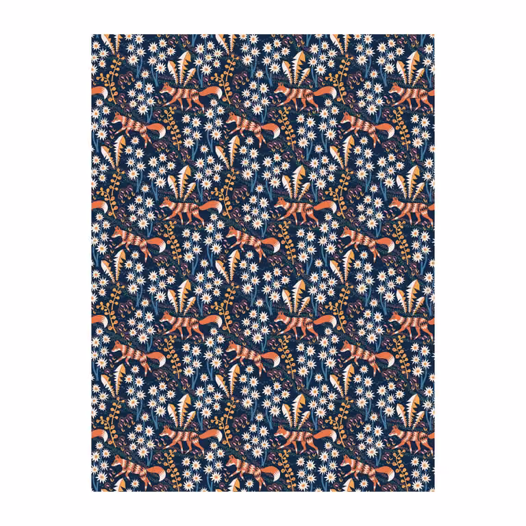 Arvidssons Textil Stjärnspeja gewaxt tafelkleed Donkerblauw