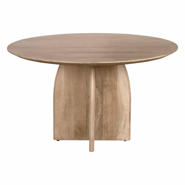 Lewis & Loft Eettafel Lupe - Rond - Mangohout - Naturel - B/D/H: 130 x 130 x 76 cm