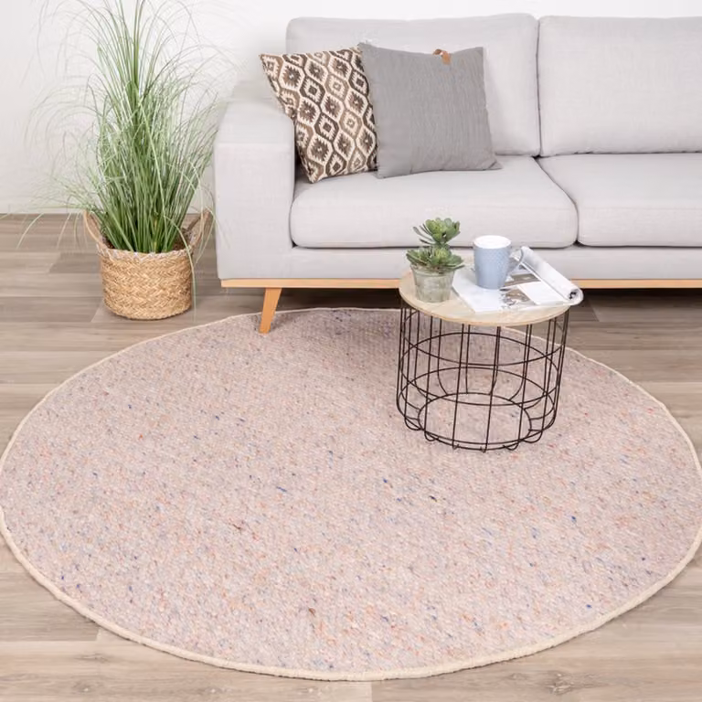 NATURL. Rond wollen vloerkleed Feline Pastel Ø 100 cm
