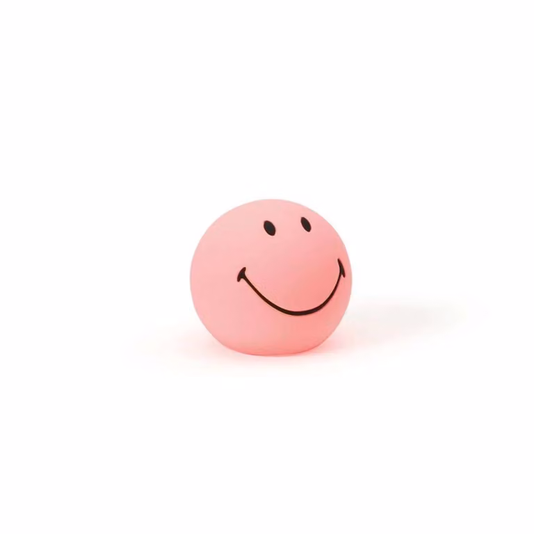 Mr Maria Smiley LED tafellamp met batterij, roze, siliconen
