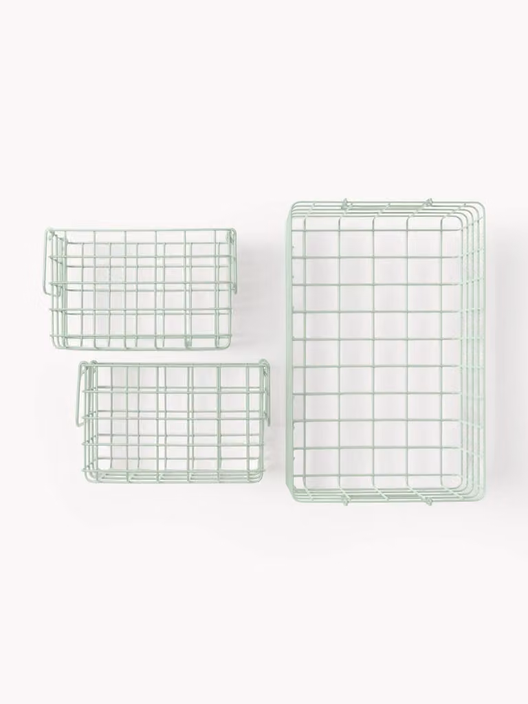 Mustard Made Set van 3 Metalen Mesh Opbergmanden voor Kinderen, Stapelbaar