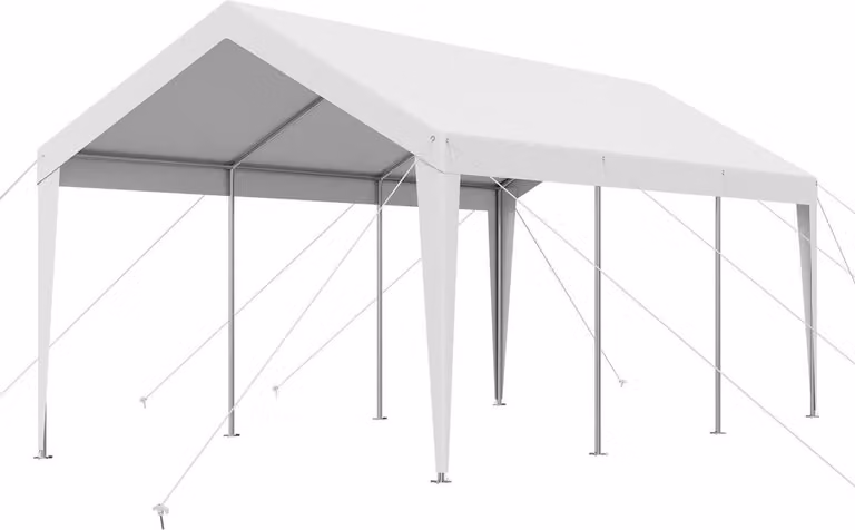 VEVOR Carport Autotent Wit, 10 x 20 voet, Robuust en Draagbaar