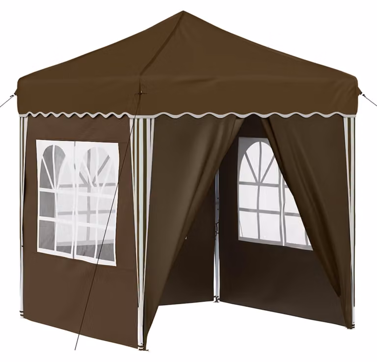 vidaXL Opklapbare partytent, taupe, Oxford-stof, B/D/H: 195 x 195 x 245 cm
