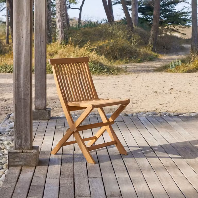 Tikamoon Tuinstoel Capri - Massief Acaciahout - Bruin - H 79 x B 47 x D 51 cm