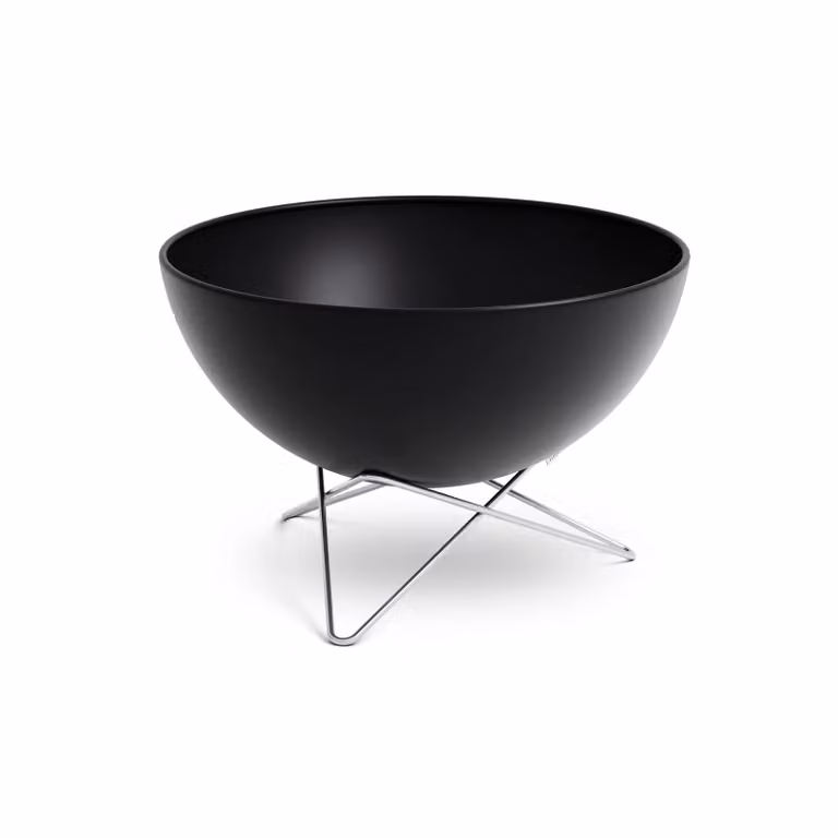 Höfats BOWL 57 vuurschaal Zwart-zilver met steronderstel