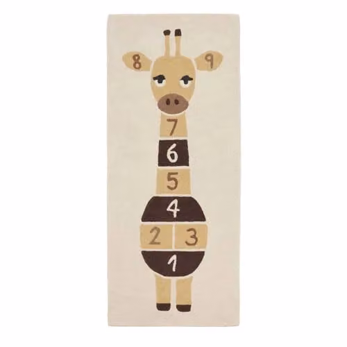 OYOY Mini Vloerkleed Giraf voor Kinderkamers, Wol en Katoen, 180 x 75 cm