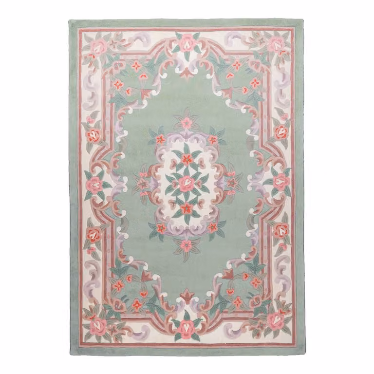 home24 Laagpolig vloerkleed Ming groen/lichtgroen B: 160 cm, L: 230 cm, platweefsel