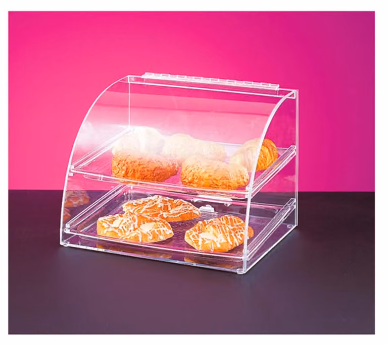 Dripio Taartdisplay met 2 lagen, gebogen, acryl, B/D/H: 40 x 38 x 41 cm