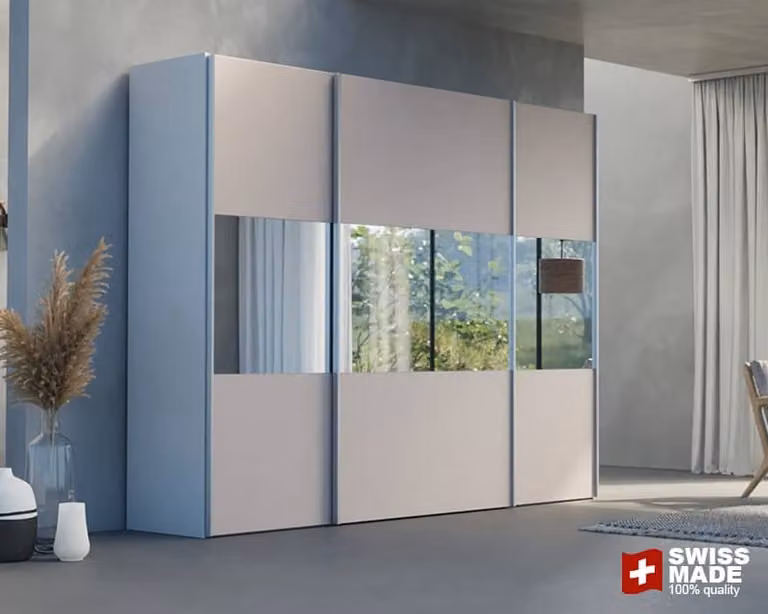 Schuifdeurkast Grande Pastel met glazen deuren van Bedroomshop