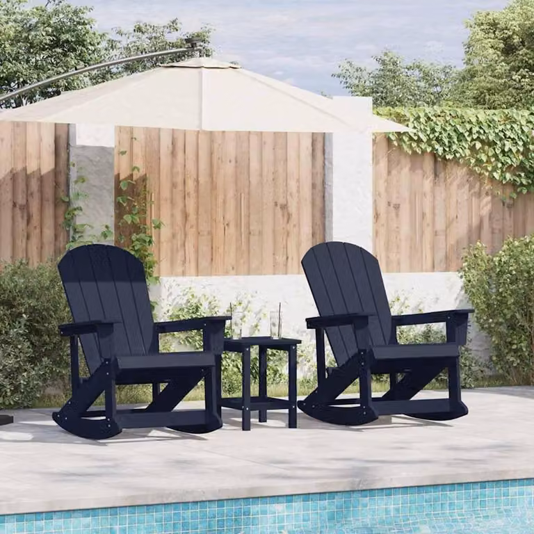 Set van 2 Polyethyleen Tuin lounge schommelzetels in Marineblauw