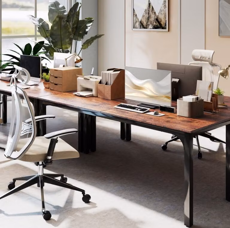 FloraGrace Bureau - Rustiek Industrieel Ontwerp - Bruin - B/D/H: 200 x 60 x 75 cm