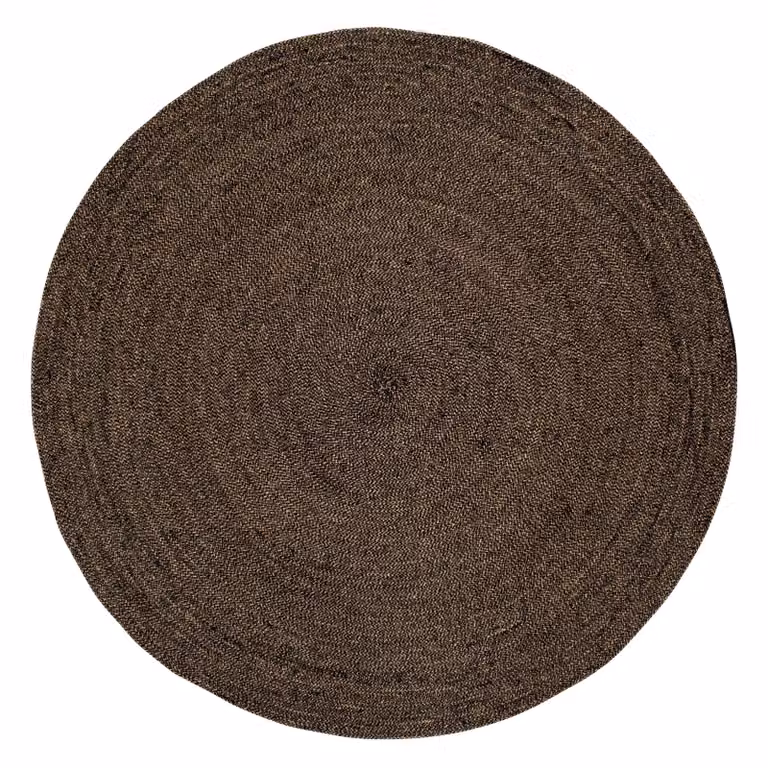 Dixie Ella rond vloerkleed Ø125 cm Zwart-natuur
