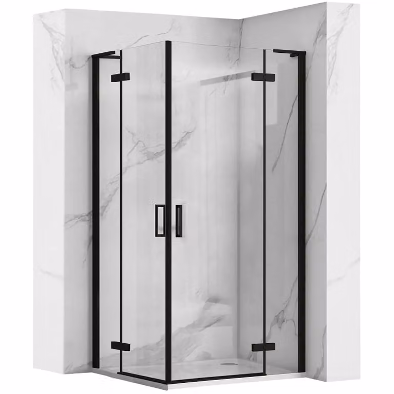 Rea douchecabine Hugo dubbel zwart 80x80 cm