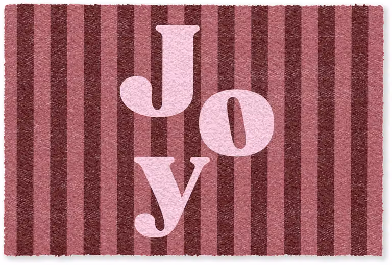 Droogloopmat Joy Kerst Roze - Inloopmat voor binnen - 90 x 60 cm