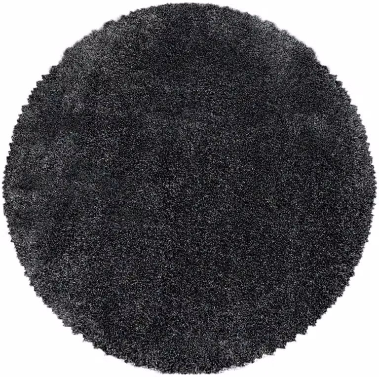 Rond Hoogpolig Vloerkleed Shaggy Grijs 160 x 160 cm