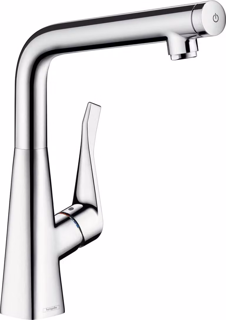 Hansgrohe Metris Select spoelwastafelmengkraan met draaibare uitloop, roestvrijstalen look