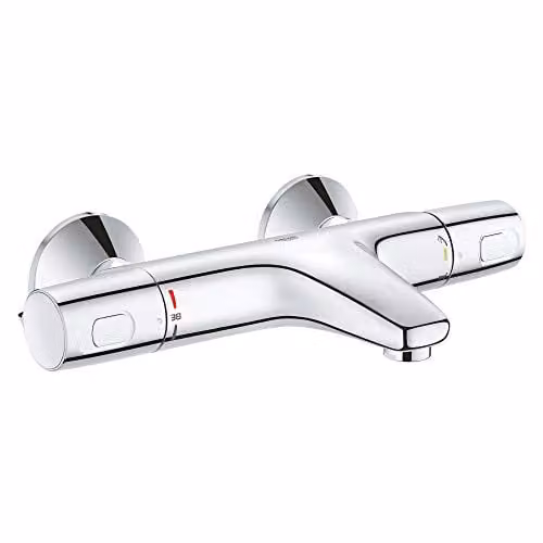 GROHE Precision Trend Thermostaat Badkraan, Chroom, Waterbesparend en met Veiligheidsstop