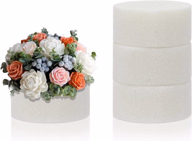 Set van 4 kunstbloemen met schuimhart voor creatieve knutselprojecten, bruiloft, kerst en pasen