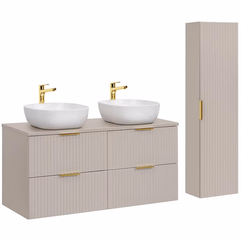 Lomadox Adelaide 2-delige badkamermeubelset met 120cm wastafel in kasjmier