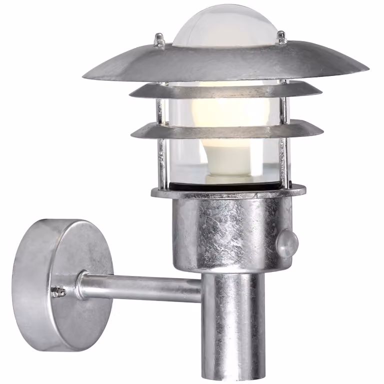 Nordlux Lønstrup Wandlamp met bewegingssensor, Zilver, B/D/H: 22 x 27 x 27 cm