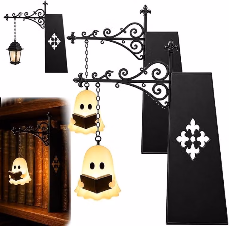 Set van 3 Bibliotheeklantaarns - Retro LED Boekensteun Verlichting - Decoratieve Metalen Nachtlampjes met Warme Tint voor Boekenplanken en Leeshoekjes