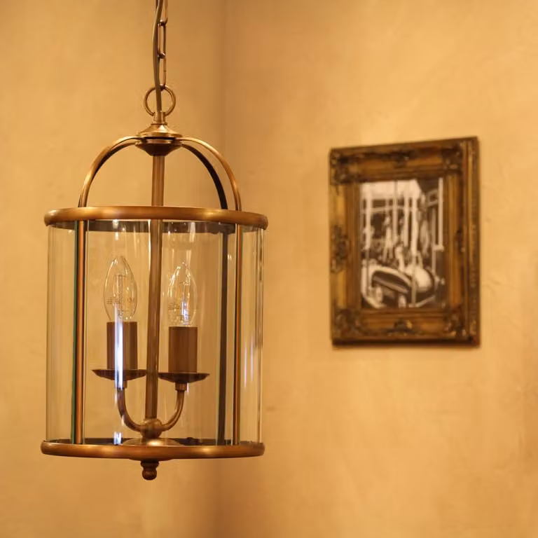 Steinhauer Hanglamp Pimpernel Brons of Goud/Messing met Glas en Metaal, E14, Dimbaar