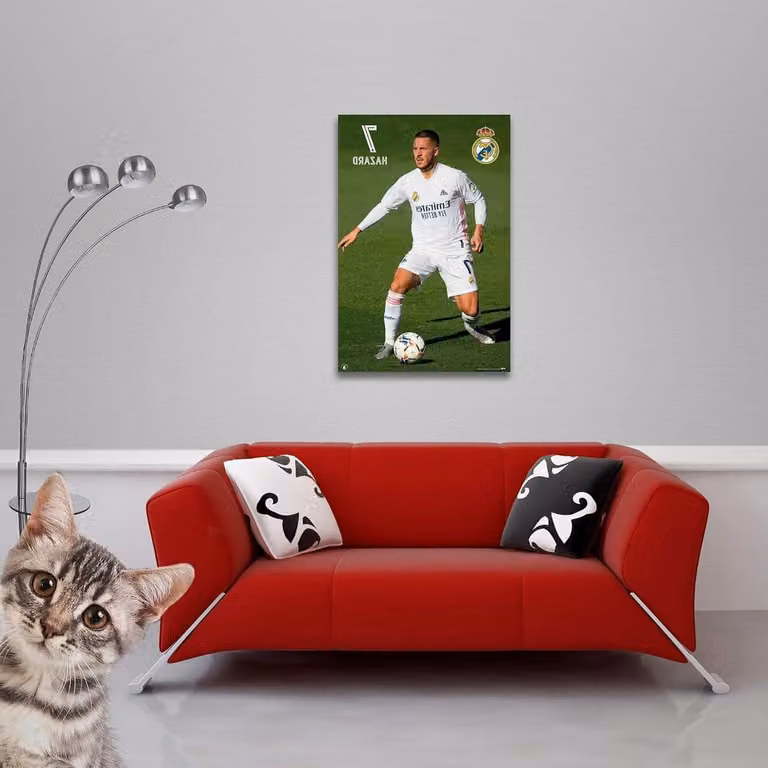 Voetbal Poster Muurdecoratie met Aluminium Lijst - 61 x 91,5 cm
