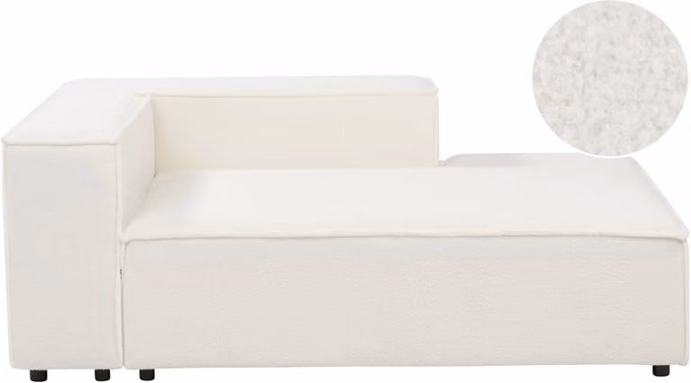 Beliani Ardal Chaise Longue - Off-white - Bouclé - Linkszijdig