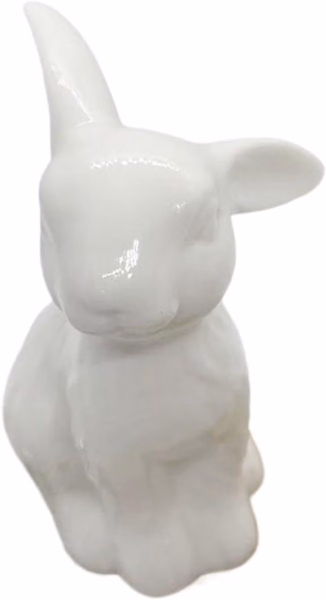 Wit Keramiek Beeldje voor Tafeldecoratie - Hoogte: 8.4 cm