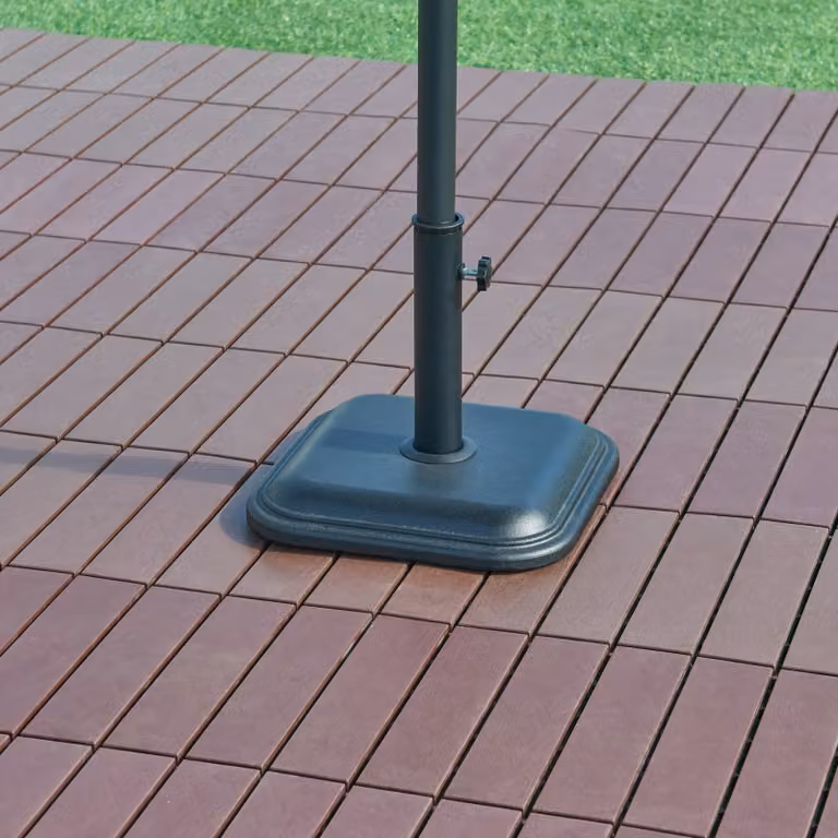 casa.pro Parasolstandaard Biccari, Beton, Zwart, 35 x 35 x 4,5 cm