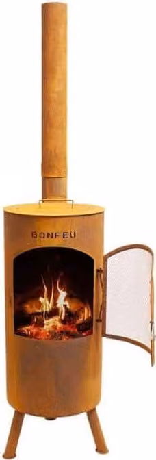 BonFeu BONTINO tuinkachel van Cortenstaal, Ø 35 cm x H 164 cm