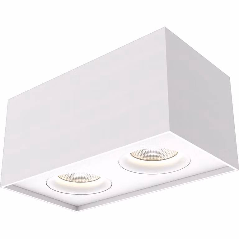 Iblocc Lyora Dubbele led opbouwspot wit aluminium