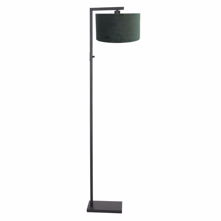 Steinhauer Vloerlamp Stang met groene velvet kap en zwart metalen voet, Hoogte: 160 cm