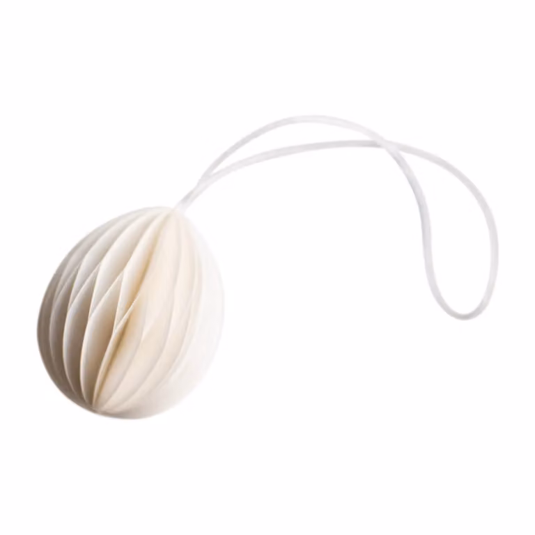 DBKD Ovoid paashanger papier wit, 4 cm