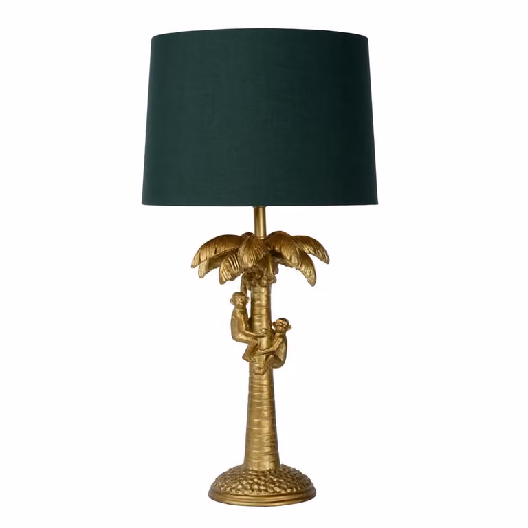 Lucide Tafellamp Extravaganza Coconut goud met groene kap 10505/81/02