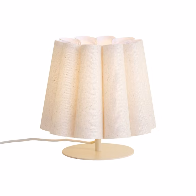 Qazqa Japandi tafellamp beige met stoffen kap en metalen voet, dimbaar, E27