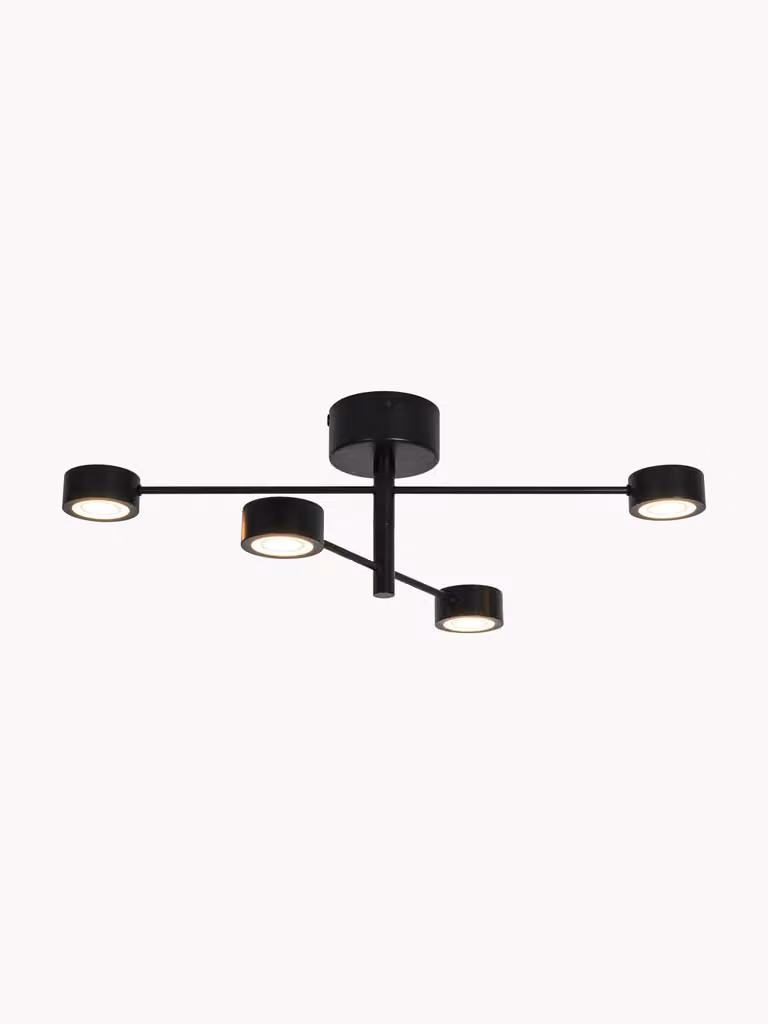 Nordlux Clyde Flex dimbare LED plafondlamp zwart B/D/H: 72 x 22 x 72 cm