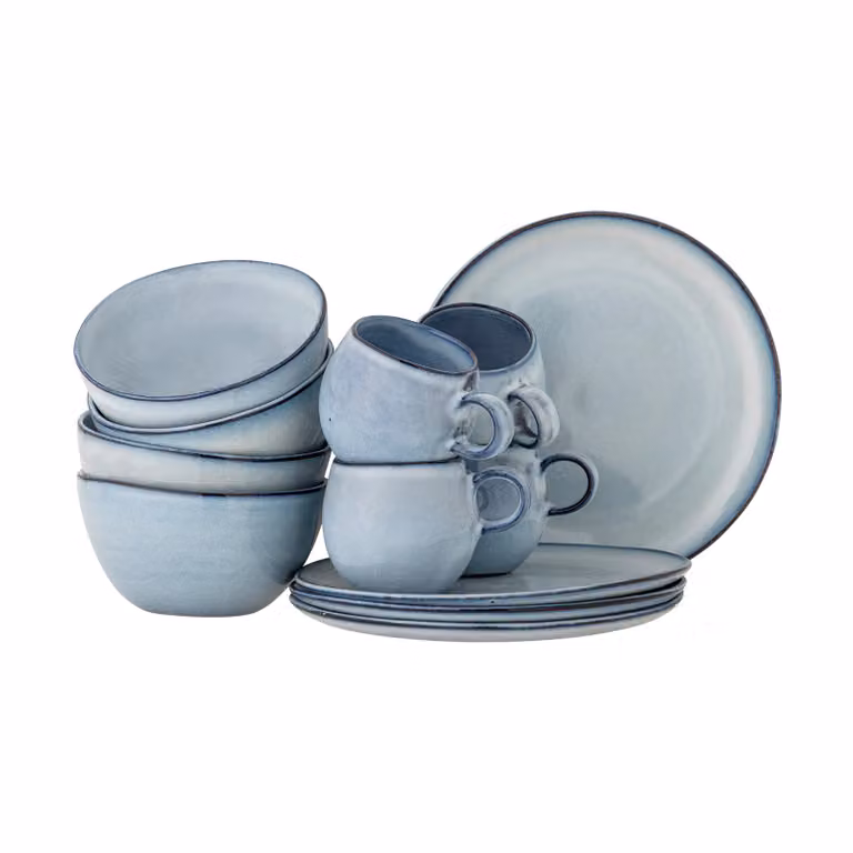 Bloomingville Sandrine koffieservies 12-delig blauw van keramiek