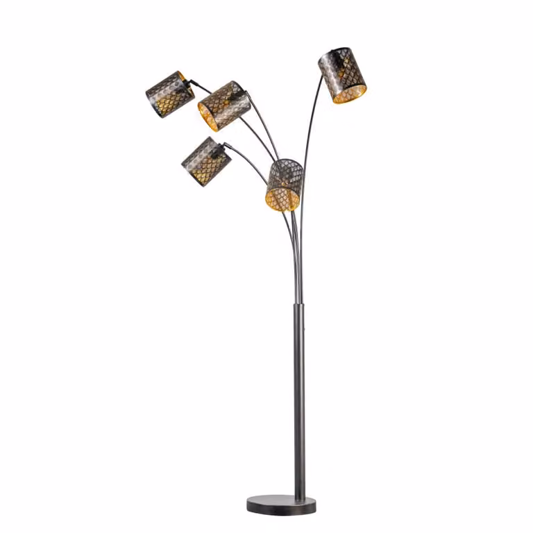 ETH Laser Vloerlamp met 5 lichtpunten - Zwart - Metaal