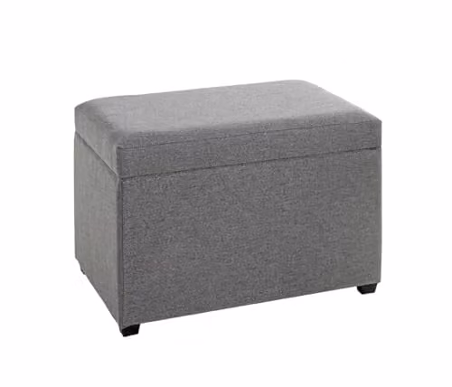 HAKU Möbel Kist Art Deco antraciet textiel en MDF, B: 58 cm, H: 42 cm, D: 39 cm