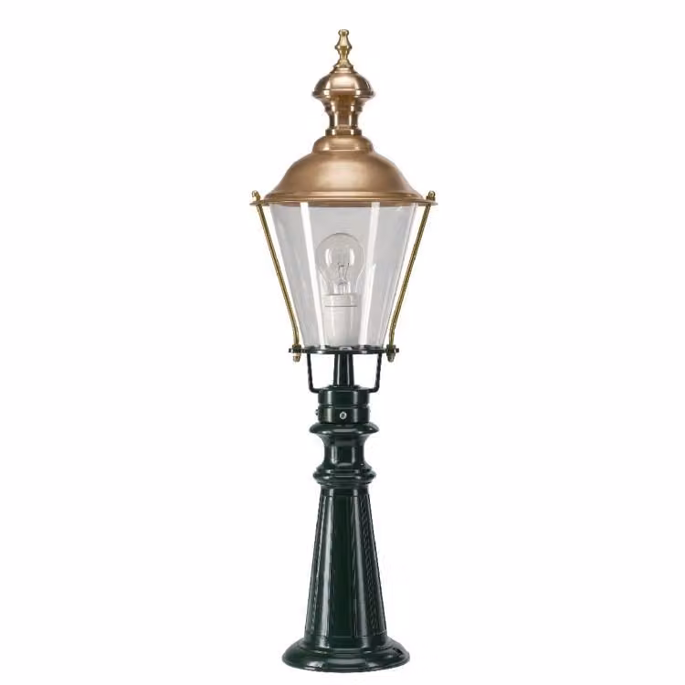 KS Verlichting Nostalgische Pantar lantaarn voor in de tuin, antraciet en goud/messing