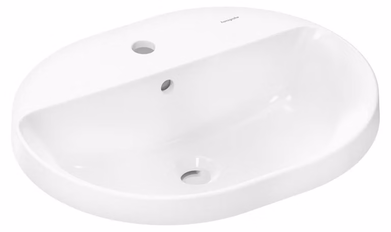 Hansgrohe Inbouwwastafel Xuniva, Hoogglans Wit met SmartClean technologie, 55 x 40 cm