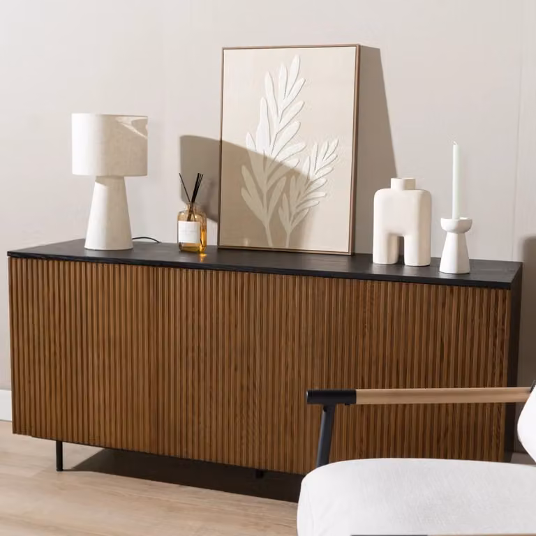 Bronx71 Dressoir Haley zwart/rustiek eiken, Breedte: 160 cm