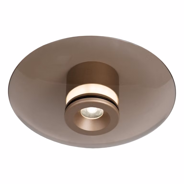 Lucide Santiago Led Plafondlamp - Champagne met Amber Glas - Ø 23 cm