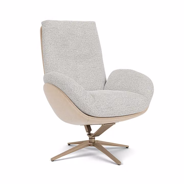 Prominent Loungestoel Organic - Lichtgrijs - Stof of Kunstleer