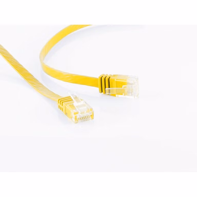 Shiverpeaks BASIC-S U/UTP platte patchkabel Cat.6, 1,0 meter, geel, met 2 x RJ45 connectoren en vergulde contacten (SP711-SLY)